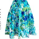 Old Navy  Watercolor Floral Cotton Skater Skirt (Sz XL) Blue and Green Floral Photo 1