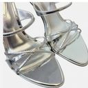 ZARA NWT  Metallic Silver Strappy High Heel Sandals 3355/110 EU 41 US 10 Photo 5