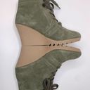 MIA  Annita Olive Green Suede Wedge Ankle Booties Photo 5