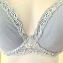 Natori Feathers lace trim plunge contour underwire bra 36DDD light blue Photo 6