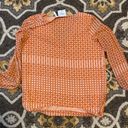 L'Academie Orange Long Sleeve Wrap Blouse Photo 3