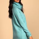 Lulus Autumn Daze Mint Blue Cowl Neck Long Sleeve Sweater Dress Photo 1