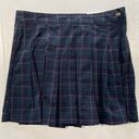 American Eagle New  Plaid Pleated Skirt Navy Blue Size 14 Photo 6