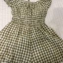 American Eagle green checkered print romper Photo 1