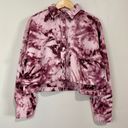 Abound Women’s Cozy Cropped Shirt Jacket Shacket Purple Tie Dye Size Medium NWT Photo 0