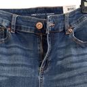 INC  SZ 2/26 Boyfriend Cuffed Jeans Mid-Rise Stretch Distressed Patches Blue New Photo 2