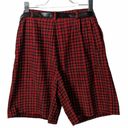 Counterparts Vintage 90's  Plaid Corduroy Bermuda Shorts Pleated Belted Red Blue Photo 1