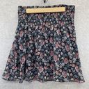 CAbi  Women's Skirt Pull On Blue Floral Smocked Waist Size Medium Pleated Lined Photo 1