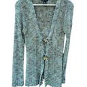 BCBGMAXAZRIA  Colorful Whimsical Cardigan Sweater with Wood Flower Button… Photo 0