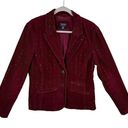 American Eagle  Burgundy Maroon Single Breasted Corduroy Sequin Blazer Size XL Photo 0