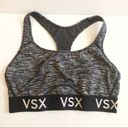 Victoria's Secret  Sport Sports Bra Heathered Grey Sz L EUC Black VSX Logo Band Photo 1