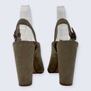 Madewell Irene Brown Slingback Peeptoe Suede-Covered 4” Heeled Mule Sandal 5.5 Photo 3