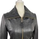 Michael Kors Missy Wing Collar Black Leather Moto Jacket Size XS $695 Photo 3