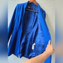 ZARA  Women's Blue Long Blazer Inverted Lapel Collar Frock Coat size Small Photo 8