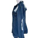 Boom Boom Jeans  Medium Wash Destroyed Trucker Style Denim Jacket XL Photo 2