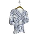 Blue Rain Francesca’s  Paisley Boho V Neck Blouse XXS Photo 4