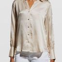 L'Agence  Ivory Jordy Silk Button Sleeve Blouse Sz M Photo 0