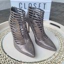 INC Kacela2 Caged pewter/silver rhinestone high heel booties sz 7.5 Photo 14