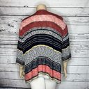 cj banks  NWT 3X 24/26W Red & Navy Blue Stripe Waterfall Drape Sweater Cardigan Photo 3