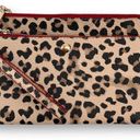 Chico's  Leopard Print Wristlet Wallet Two Piece Set Faux Leather Photo 1