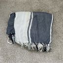 H&M  Women’s Blue Striped Cotton Scarf Photo 3