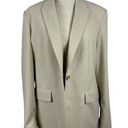 Oak + Fort  Oatmeal Oversized Single Breasted One Button Blazer Flap Pocket SZ M Photo 1