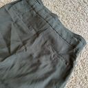 H&M Paper Bag Ankle Cropped Pants Dark Khaki Olive Green Photo 4