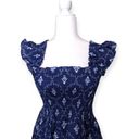 Hill House  Home Ellie Nap Dress Navy Trellis Print Size Small NYC Photo 7