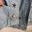 Lane Bryant  Embellished Distressed Star Sequin Denim Jean Jacket Plus Size 20 Photo 7