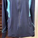 Natori  Womens Track Jacket Blue Color Block Long Sleeve Activewear Zipper M Photo 2