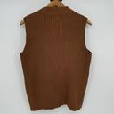 Vintage Suede Leather Vest Brown Cable Knit Designers Studio Originals Size SM Photo 4