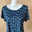 W5  | Navy Blue All-Over Bicycle Print Graphic Tee Sz L Photo 2