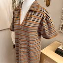 ZARA  Striped Knit Oversized Midi‎ Dress Side Slit Size Small Photo 4