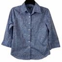 Polo LAND’s End Blue Button Down  Shirt 3/4 Sleeve Photo 0