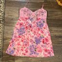 gilligan and o'malley Gilligan & O’Malley Y2K Pink Purple Floral Mesh Lace Slip Dress Size Medium Photo 4