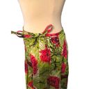 Talbots  Poppy Butterfly Floral Green and Red Pleated Cotton Skirt 4P Photo 6