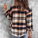 Plaid Flannel Oversized Button Up Shirt Jacket Tan Size 2X Photo 1