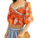 Free People  Mirabella Floral Wrap Front Blouse Photo 0