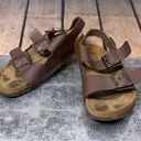 Birkenstock  Brown Leather Strappy Sandals Size L8/M6 Photo 0