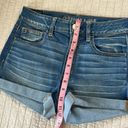 American Eagle Aeo super stretch med wash high rise shortie 8 reg Photo 9