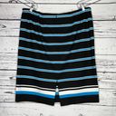 Cato  Woman Size 18/20W Black & Blue Stripe Rayon Knit Straight Pencil Skirt Photo 1