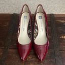 Anne Klein  Red Patent Leather High Heels 3.5" with Zipper Size 9 Photo 4