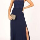 Petal and Pup  Diana Navy Blue Lace One Shoulder Maxi Dress S Photo 0