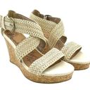 BKE Buckle  Sole Reid Cream & Cork Platform Woven Strap Sandals Women’s Size 8.5 Photo 7