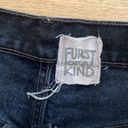 Furst of a Kind  - High Waist Shorts in Black Denim and Black Mesh Panel Photo 2