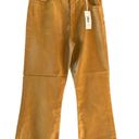 AG Adriano Goldschmied AG The Quinne Coated Hi Waist Cropp Flare Jeans Mustard Gold Size 31 Photo 2