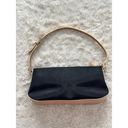 Gap Vintage 90s Y2K  Leather Handle Shoulder Bag Purse Black Tan Photo 2