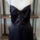 Lee SAU  Polly Lace-up Front Satin Mini Slip Dress Black Womens Size 10 Photo 4