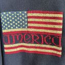 Lands'End 90s Lands’ End America Flag Turtleneck Sweater Navy Cotton Photo 1