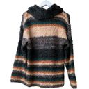 Anthropologie Moth  Murray Striped Cowl Neck Sweater Size S Wool Mohair Gray Photo 3